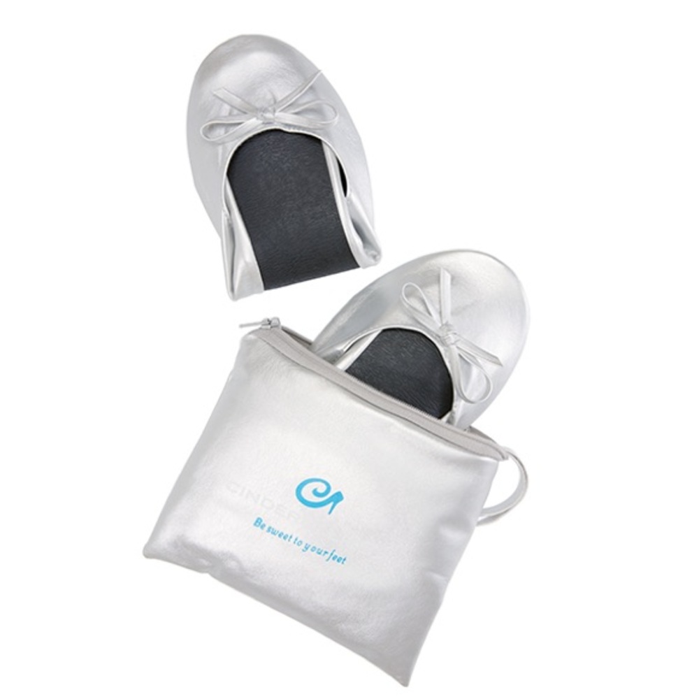 Foldable Wedding Ballet Flats by Cinderollies New with storage pouch Size 10-11